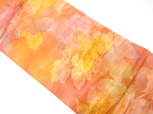 霞に花模様織り出し　名古屋帯